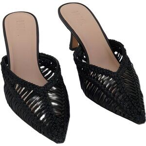 INC International Concepts Georete Woven Mules Black US 8.5M EU 39.5